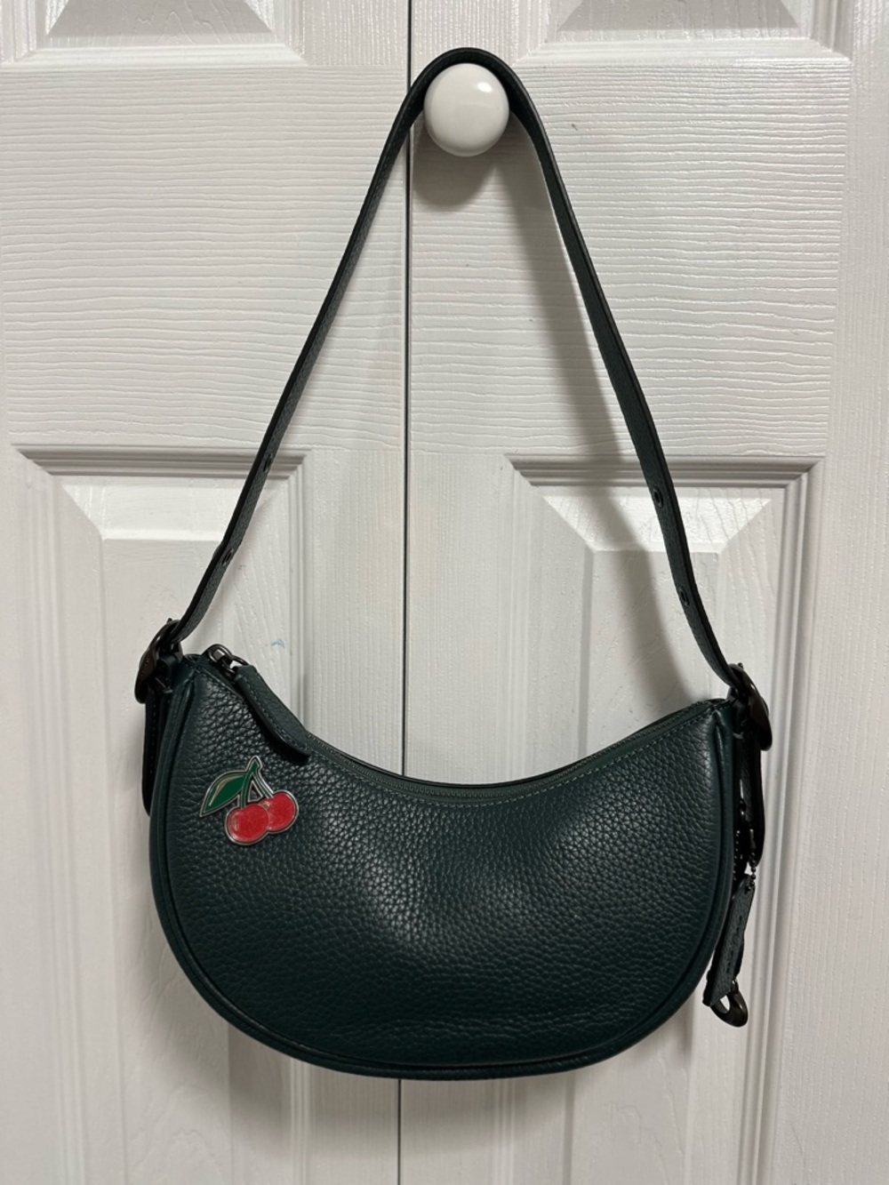 Coach Luna Shoulder Bag in Forest Green with Pewter Hardware